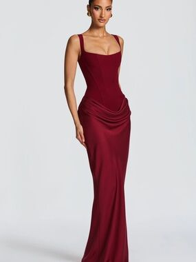 CORNELIA MAXI DRESS - BURGUNDY